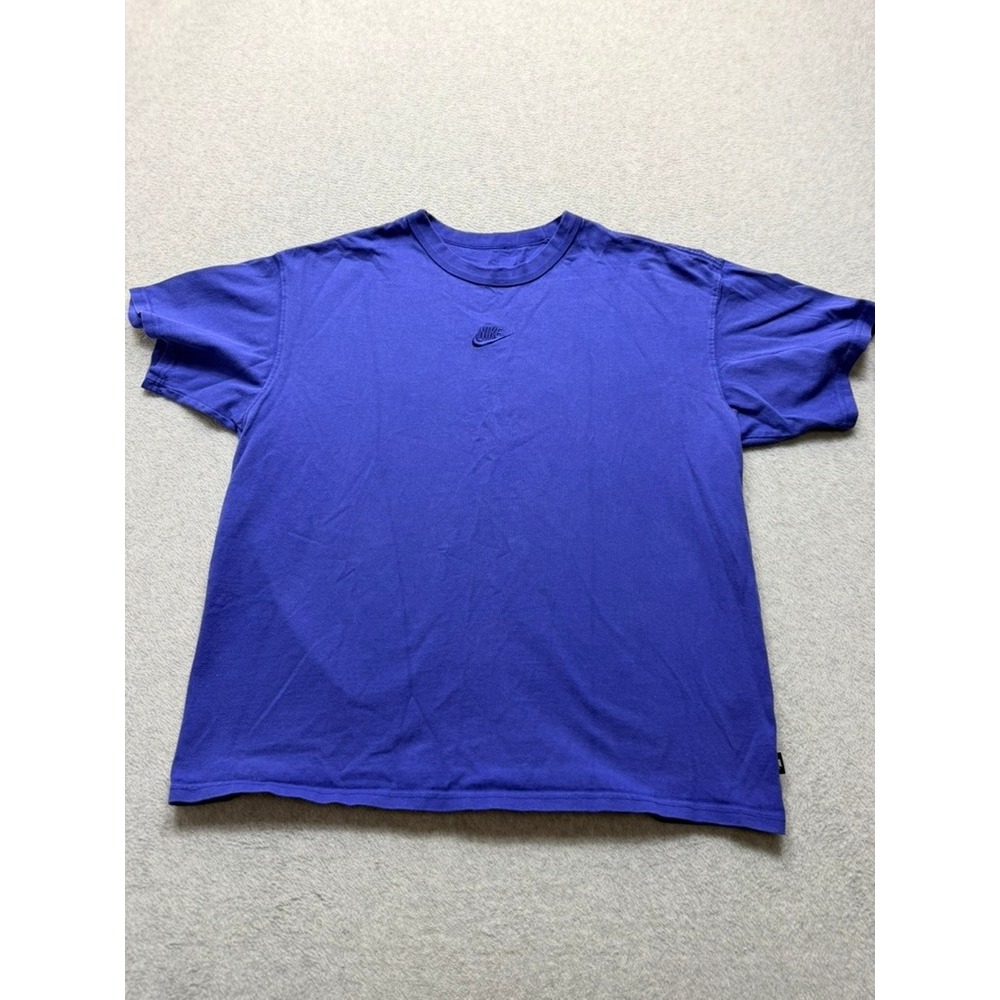 Nike Mens Embroidered Center Swoosh Logo T-Shirt Purple Short Sleeve Tee L